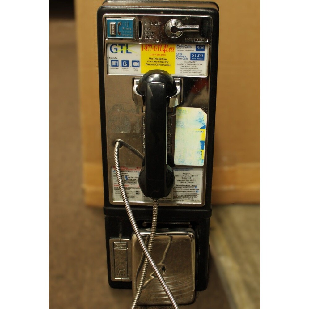 Vintage GTL Payphone Pay Phone Volume Push Button 80's 90's Man Cave Garage Deco